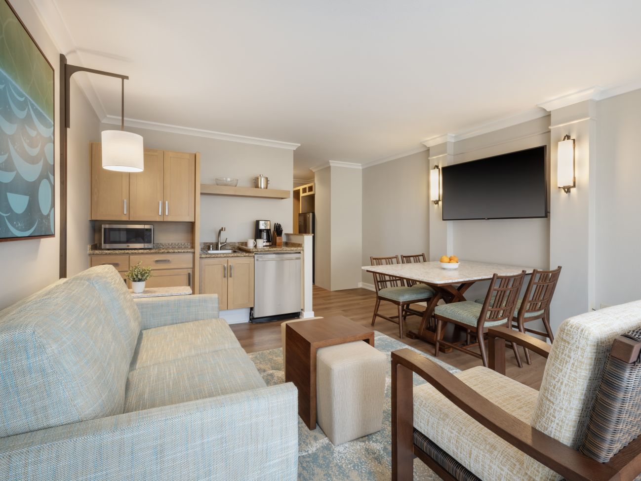 Living Room and Dining Room (1-Bedroom)